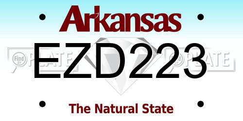 EZD223 Arkansas License Plate