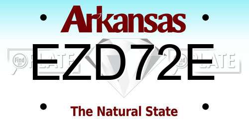 EZD72E Arkansas License Plate