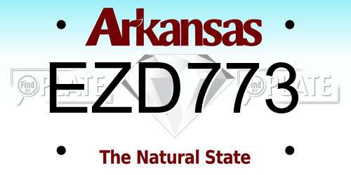 EZD773 Arkansas License Plate