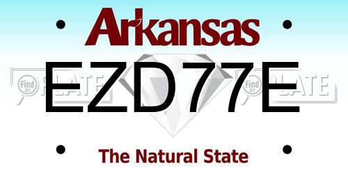 EZD77E Arkansas License Plate