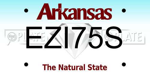 EZI75S Arkansas License Plate