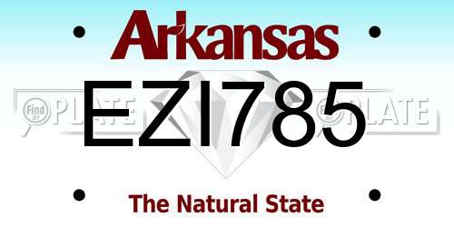 EZI785 Arkansas License Plate