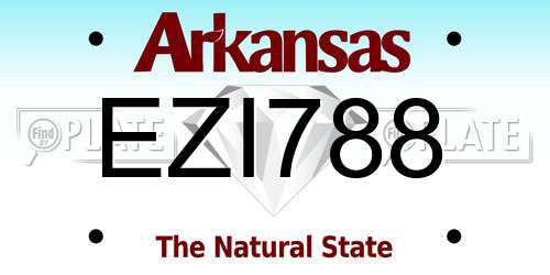 EZI788 Arkansas License Plate