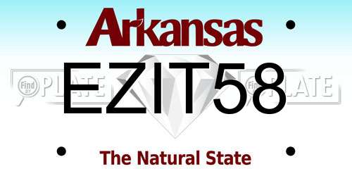 EZIT58 Arkansas License Plate