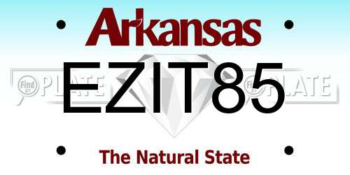 EZIT85 Arkansas License Plate