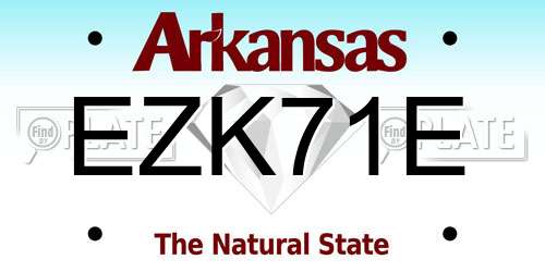 EZK71E Arkansas License Plate