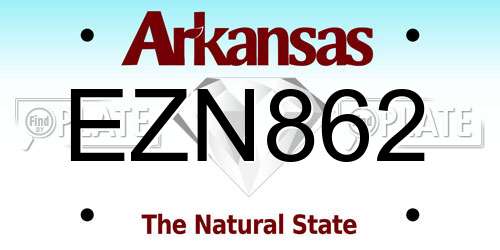 EZN862 Arkansas License Plate