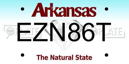 EZN86T Arkansas License Plate