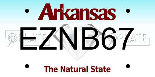 EZNB67 Arkansas License Plate