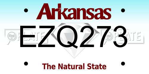 EZQ273 Arkansas License Plate