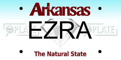 EZRA Arkansas License Plate