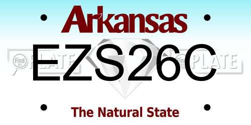 EZS26C Arkansas License Plate