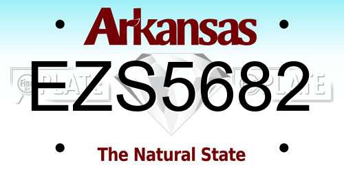 EZS5682 Arkansas License Plate