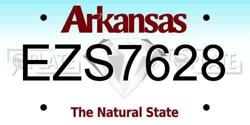 EZS7628 Arkansas License Plate