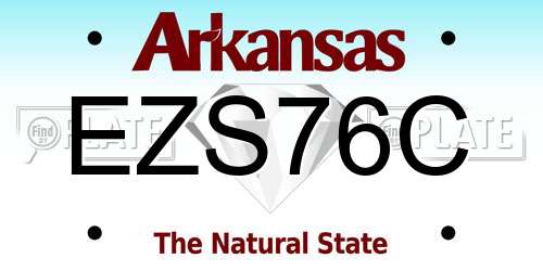 EZS76C Arkansas License Plate