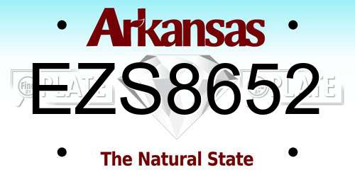 EZS8652 Arkansas License Plate