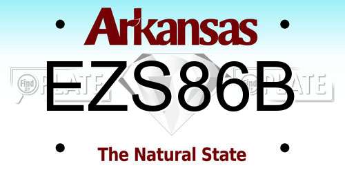 EZS86B Arkansas License Plate