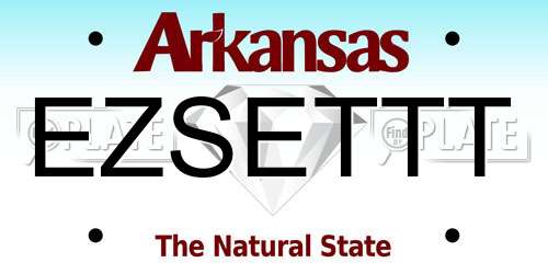EZSETTT Arkansas License Plate