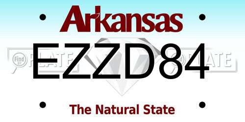 EZZD84 Arkansas License Plate