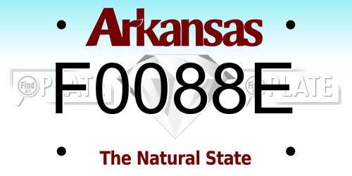 F0088E Arkansas License Plate
