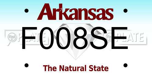 F008SE Arkansas License Plate