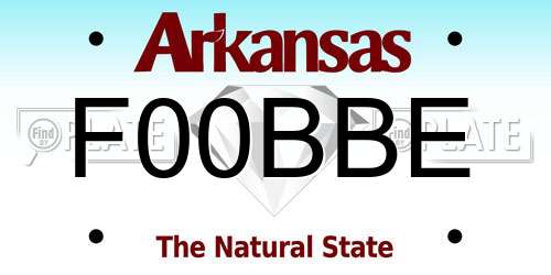 F00BBE Arkansas License Plate