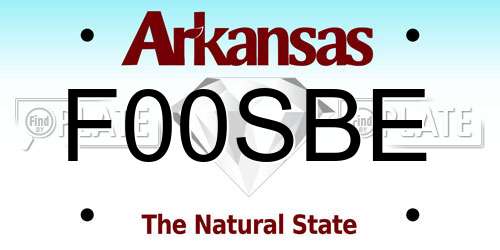 F00SBE Arkansas License Plate