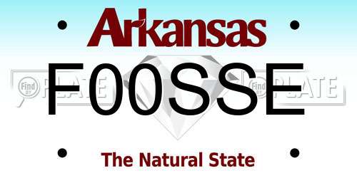 F00SSE Arkansas License Plate