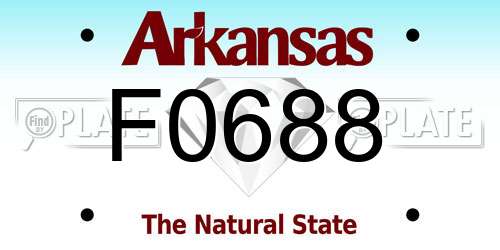 F0688 Arkansas License Plate