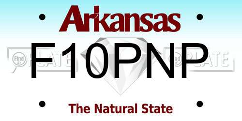 F10PNP Arkansas License Plate