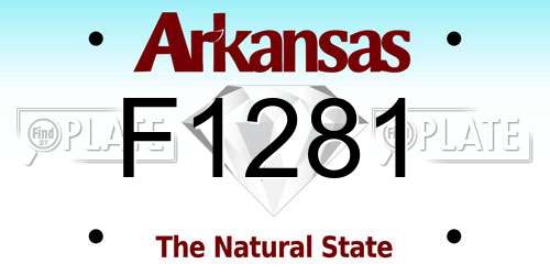 F1281 Arkansas License Plate