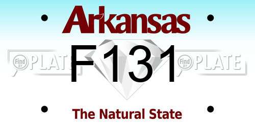 F131 Arkansas License Plate