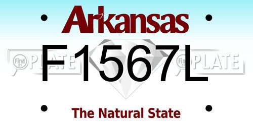 F1567L Arkansas License Plate