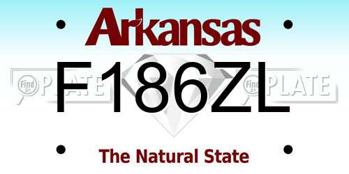 F186ZL Arkansas License Plate