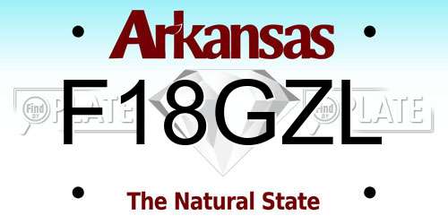 F18GZL Arkansas License Plate