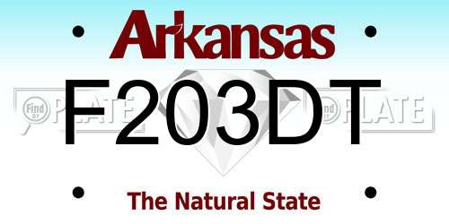F203DT Arkansas License Plate
