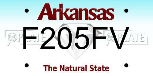F205FV Arkansas License Plate