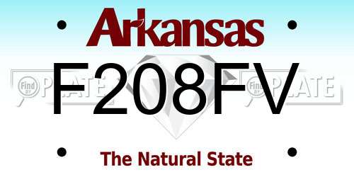 F208FV Arkansas License Plate