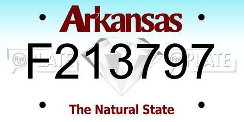F213797 Arkansas License Plate