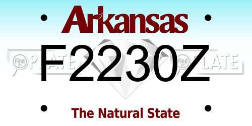 F2230Z Arkansas License Plate