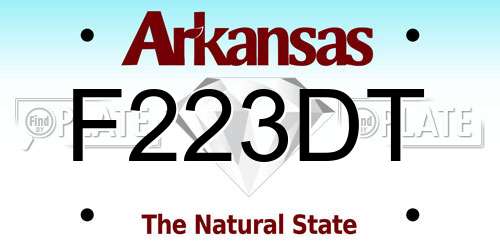 F223DT Arkansas License Plate