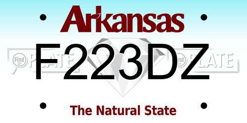 F223DZ Arkansas License Plate
