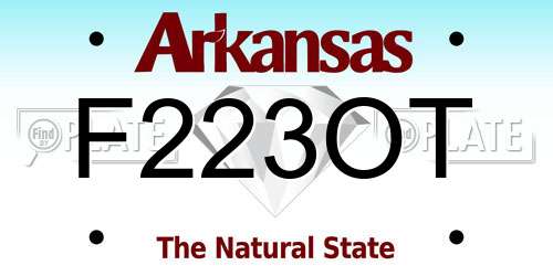 F223OT Arkansas License Plate