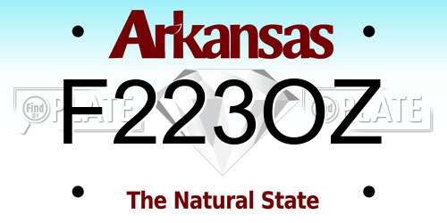 F223OZ Arkansas License Plate