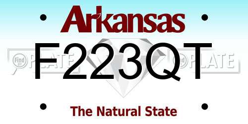 F223QT Arkansas License Plate