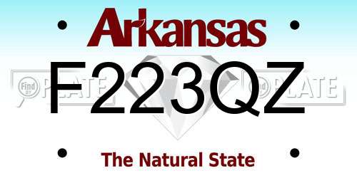 F223QZ Arkansas License Plate