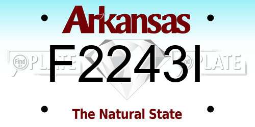 F2243I Arkansas License Plate