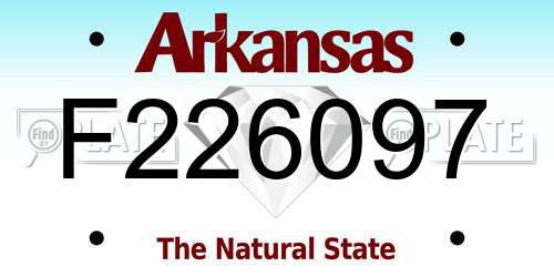 F226097 Arkansas License Plate