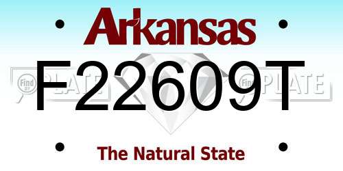 F22609T Arkansas License Plate
