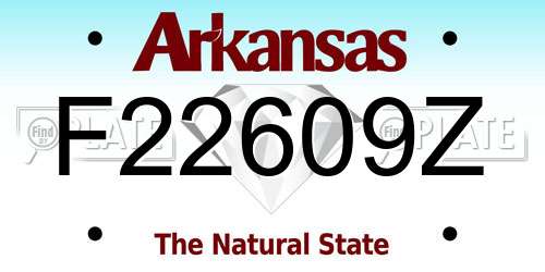 F22609Z Arkansas License Plate